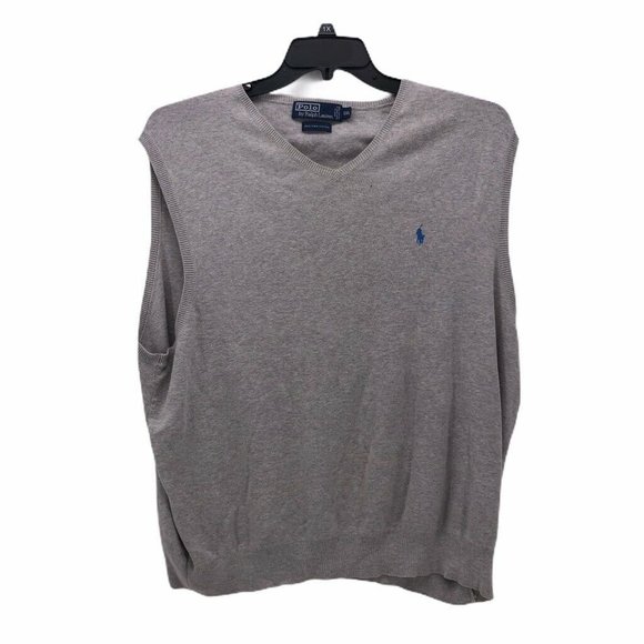 Polo By Ralph Lauren Mens Sweater Vest Gray Sz 2XL